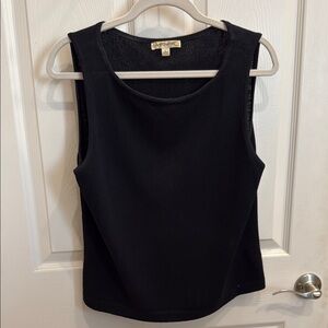 St. John Black Fitted Tank Top